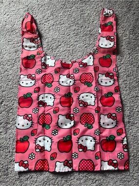 BAGGU Pink Hello Kitty Apple Print Reusable Tote Bag with Pouch